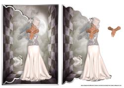 Beautiful Bride and Swan Scalloped Edge Envelope Card