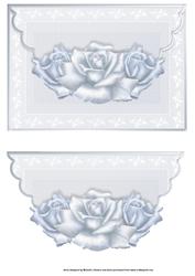 Pastel Blue Roses Scalloped Edge Envelope Card