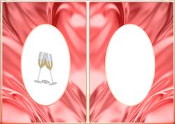 Coral Wedding Anniversary Champagne Glasses Insert