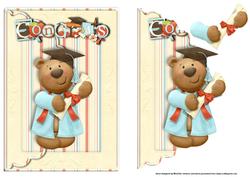 Graduation Bear Scalloped Edge Envelope Card