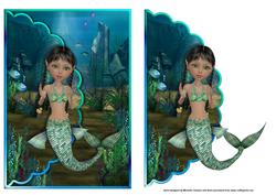 Mermaid Scalloped Edge Envelope Card