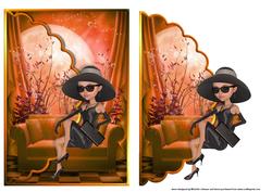 Elegance Orange Scalloped Edge Envelope Card
