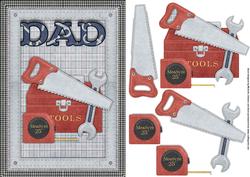 Dads Tools Card Front with Decoupage