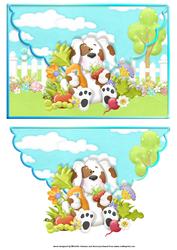 A Dogs Day in the Garden Scalloped Edge Envelope Card