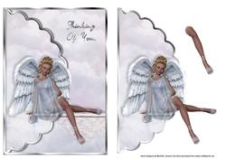 Thinking of You Angel Scalloped Edge Envelope Card