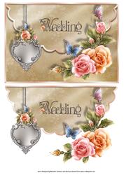Beautiful Butterflies and Roses Wedding Scalloped Envelope
