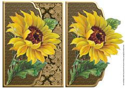 Vintage Sunflower Fancy Edge Envelope Card