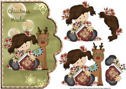 Christmas Wishes Scallope Edge Curve Card