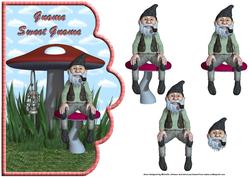 Gnome Sweet Gnome Scallope Curve Card
