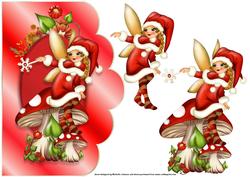 Fairy Christmas Wishes Scallope Edge Curve Card