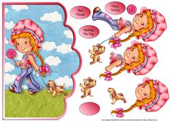 Walking the Dog Scallope Edge Curve Card