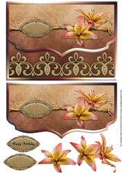 Pretty Lilies Fancy Scalloped Edge Envelope Card