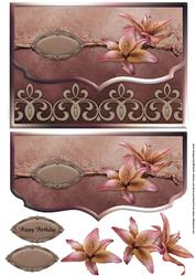 Pretty Lilies Blush Fancy Scalloped Edge Envelope Card
