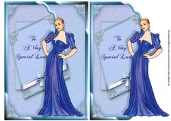 Vintage Lady Special Day Fancy Scalloped Edge Envelope Card