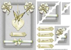 Cream Yellow Butterfly Deckle Edge Stacker