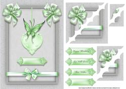 Green Butterflies Deckle Edge Stacker