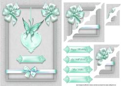 Mint Butterflies Deckle Edge Stacker