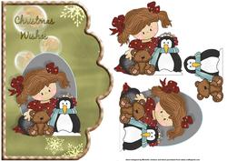 Christmas Wishes Scallope Edge Curve Card
