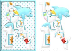 One Today Dolphin Card Front with Decoupage