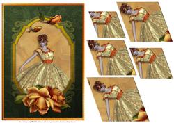 Elegance in Orange Lady and Rose Diamond Pyramid