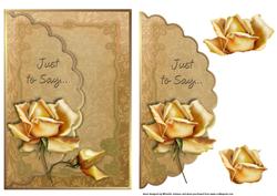 Just to Say - Yellow Roses Scalloped Edge Envelope Card
