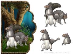 Squirrels in the Woods Scallope Edge Curve Card