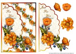 Orange Beauty Scalloped Edge Envelope Card