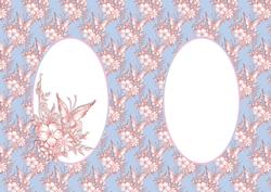 Beautiful Butterfly and Flowers in Pastel Insert 3