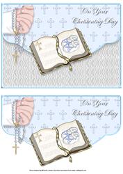 Caucasian Christening Boy Fancy Edge Envelope Card