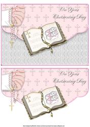 Caucasian Christening Girl Fancy Envelope Card