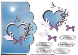Together Forever Swans and Hummingbird Curve Card
