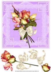 Rosebuds 1 Card Front with Decoupage