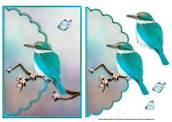 Pretty Bird and Butterfly Scalloped Edge Envelope Card