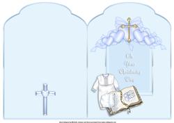 Boys Christening Scalloped Top Quick Card