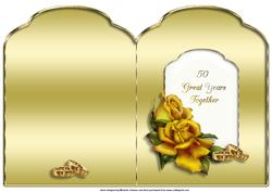 Golden Wedding Anniversary Scallope Top Quick Card