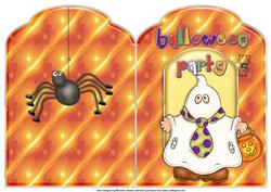 Halloween Party Scalloped Top Quick Card or Invitation