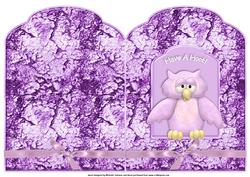 Have a Hoot Purple Owl Scalloped Top Quick Card