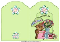 Mother Day Teddy Scalloped Top Quick Card