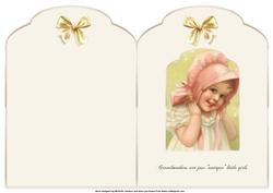 Grandmother Vintage Girl Scalloped Top Quick Card