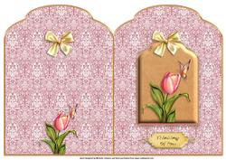 Tulips and Butterflies Scalloped Top Quick Card