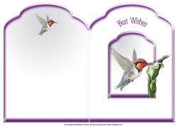 Hummingbird and Lily Scalloped Top Quick Card
