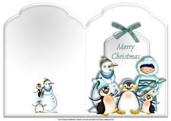 Playing Penguins Scalloped Top Quick Card