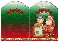 Claus Family Scalloped Top Christmas Card