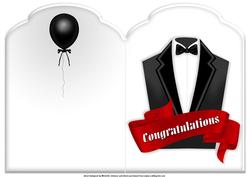 Tuxedo Congratulations Scalloped Top Quick Card
