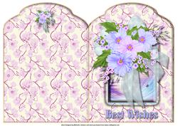 Blue Bouquet Scalloped Top Quick Card