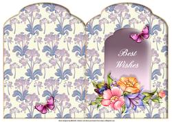 Pretty Butterflies and Flower Scalloped Top Quick Card
