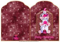 Snowman Totem 1 Scalloped Top Quick Card