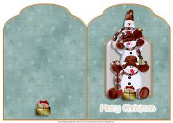 Snowman Totem 2 Scalloped Top Quick Card