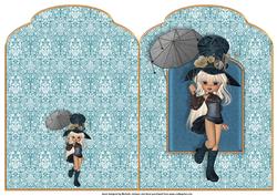 Steampunk in Blue Scalloped Top Quick Card