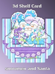 Snowmen and Santa 3D Shelf Card with Card Box